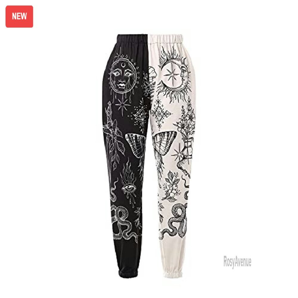Boho Harem Pants High Waist Patchwork Sweatpants … - image 2